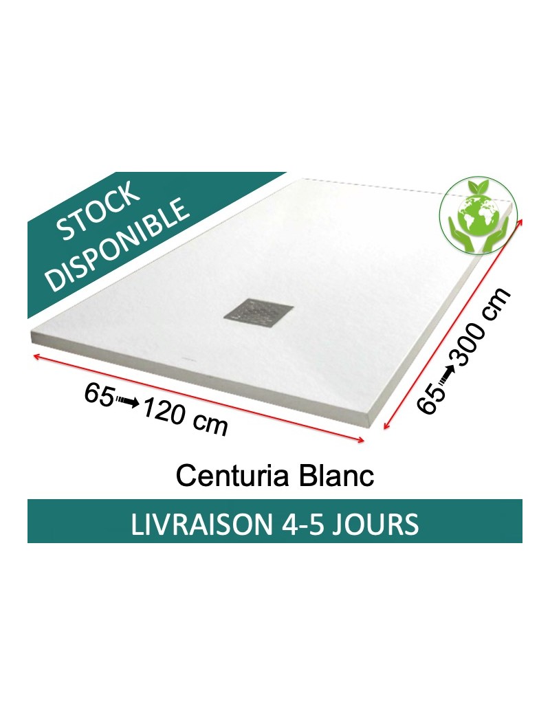 Receveur de douche - CENTURIA STONE INOX BLANC