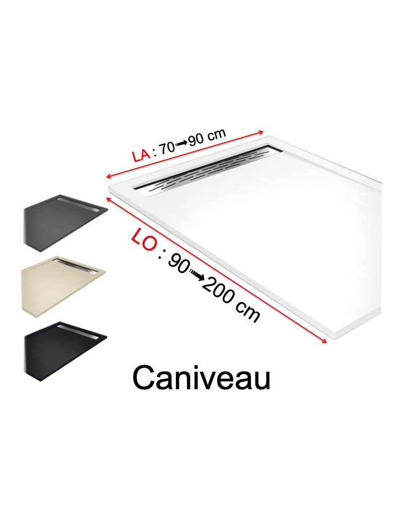 Receveur douche caniveau, en résine minéral - CANIVEAU