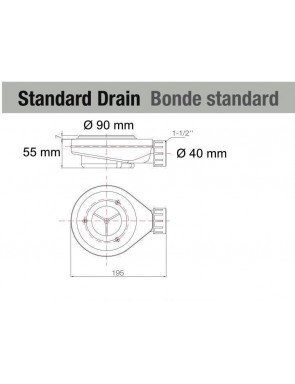 Receveur de douche, bonde centrale - PIZARRA CENTRAL