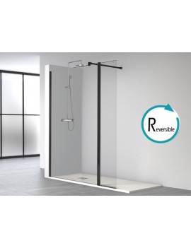 Paroi douche, fixe avec volet mobile 35 cm, verre sécurite, anti calcaire - HADA 240