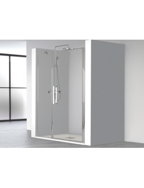 Porte de douche pivotante, avec panneau fixe en alignement - HADA 205 pas cher