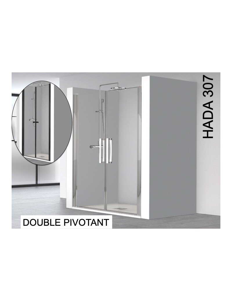 Porte de douche, double pivotant, - HADA 307 pas cher