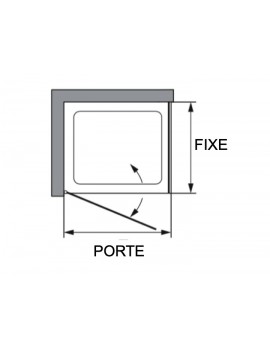 Porte de douche, en angle, avec un fixe en retour latéral  - HADA 208 pas cher