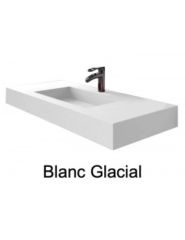 Plan vasque, suspendu, en résine minérale Solid Surface, sur mesure -  SQUARE 45 AT