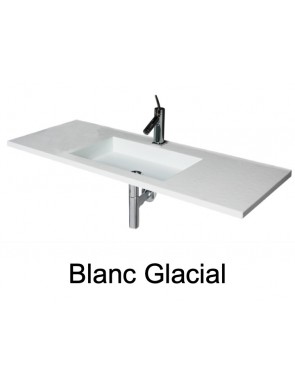 Plan vasque, à encastré, bassin 60 cm, Solid-Surface, SQUARE 60 sans tablier