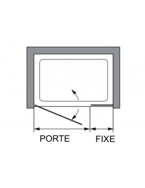 Porte de douche pivotante, avec panneau fixe en alignement - HADA 205 pas cher