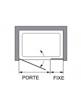 Porte de douche pivotante, avec panneau fixe en alignement - HADA 205 pas cher