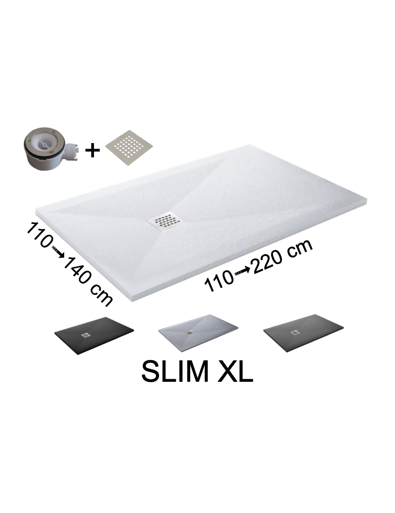 Receveur de douche, grand format SLIM XL
