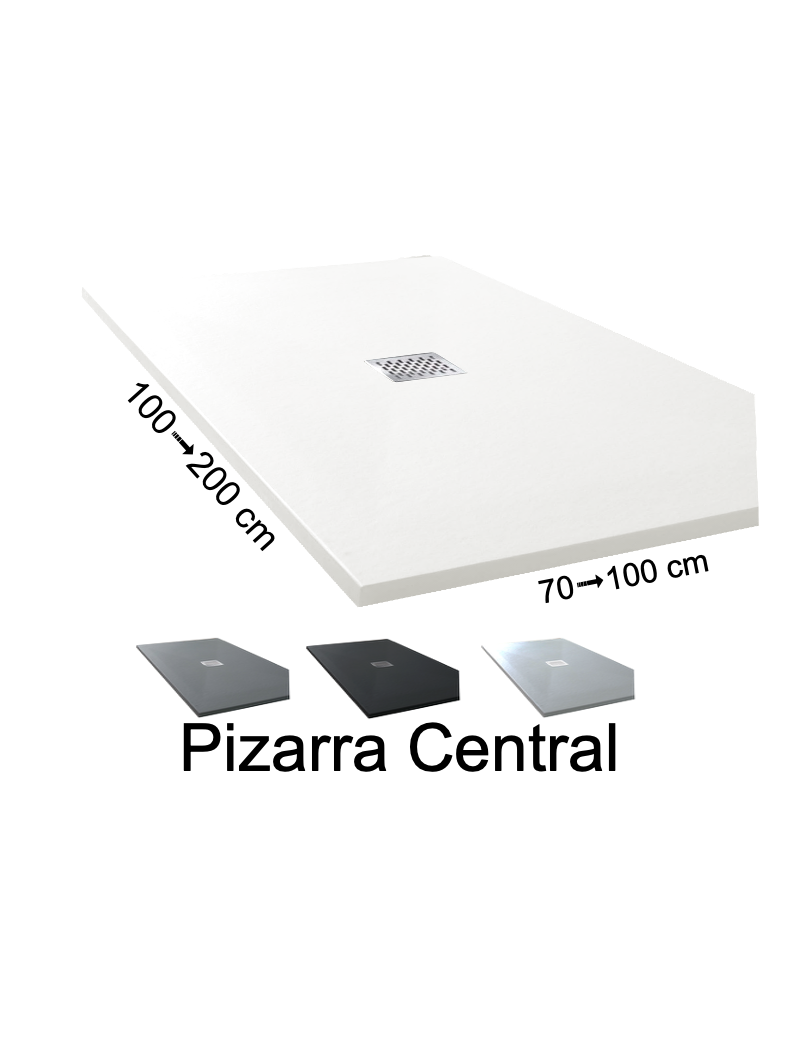 Receveur de douche, bonde centrale - PIZARRA CENTRAL