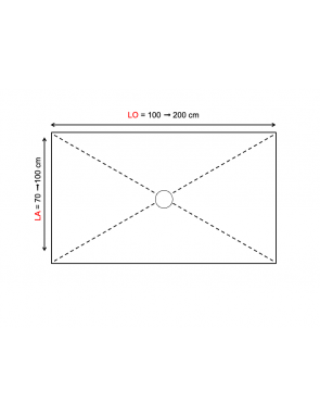 Receveur de douche, bonde centrale - PIZARRA CENTRAL
