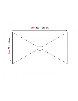Receveur de douche, bonde centrale - PIZARRA CENTRAL