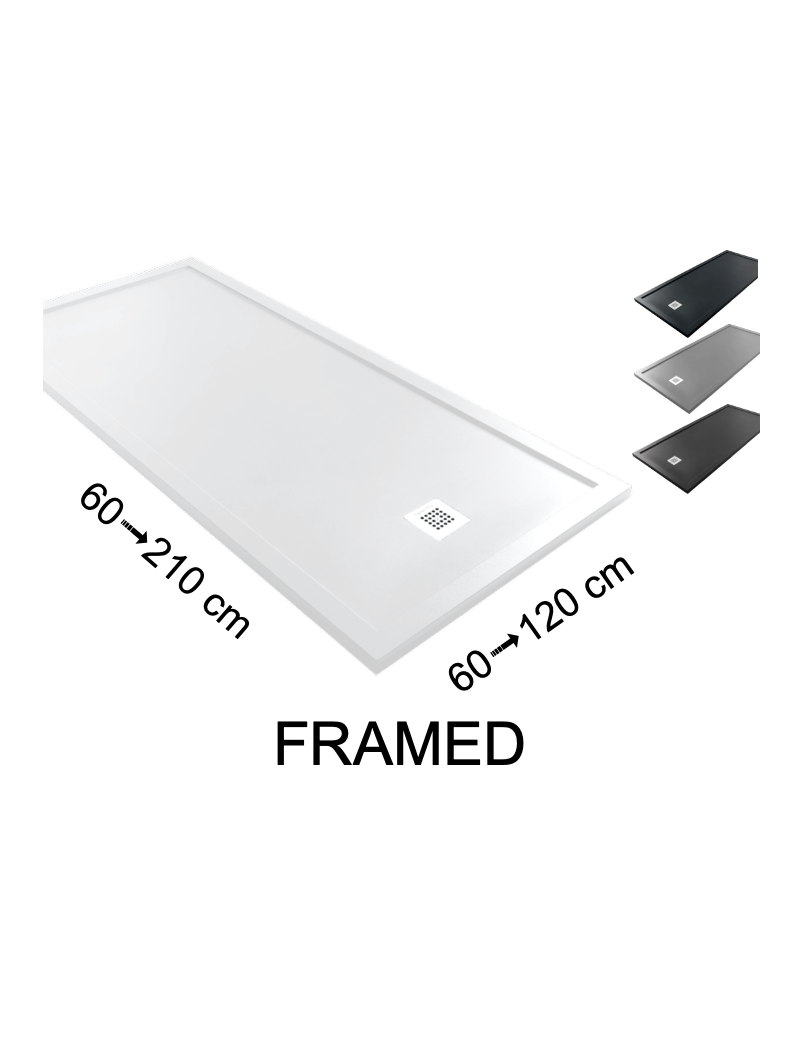 Receveur douche, avec bordures FRAMED