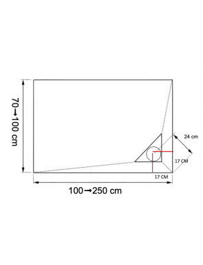 Receveur de douche, bonde en angle CORNER DROITE