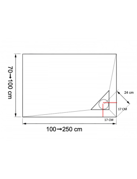 Receveur de douche, bonde en angle CORNER DROITE