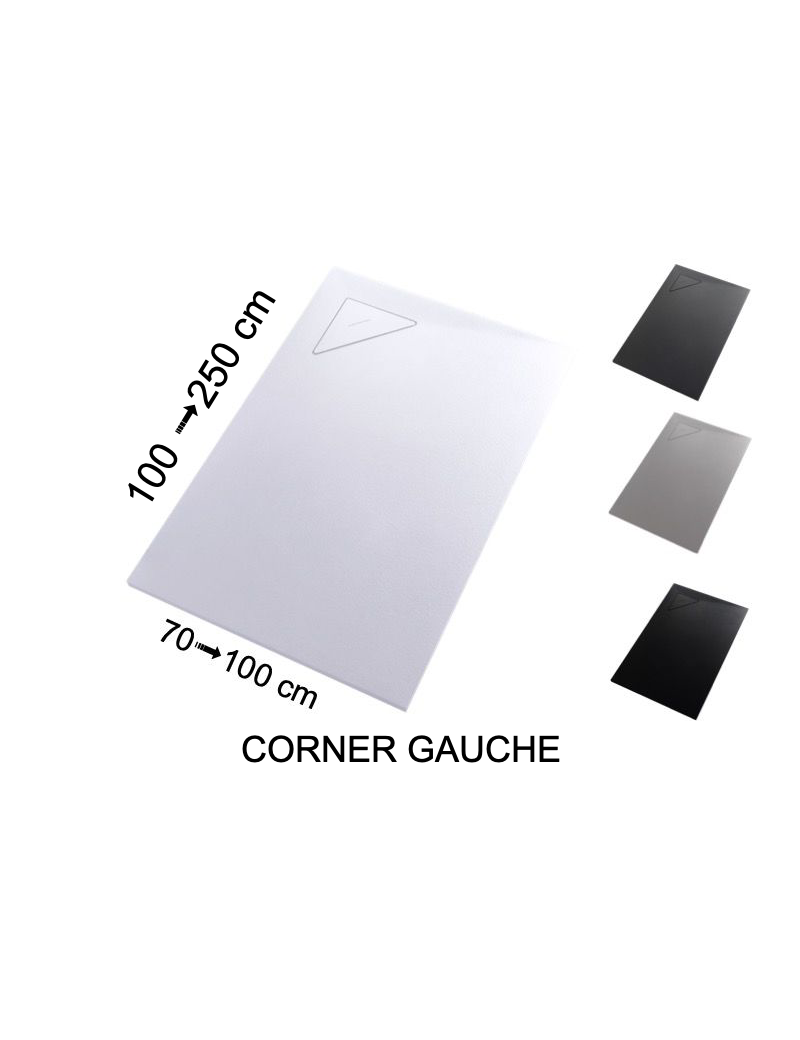 Receveur de douche, bonde en angle CORNER GAUCHE
