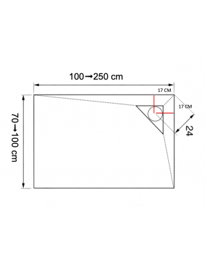 Receveur de douche, bonde en angle CORNER GAUCHE