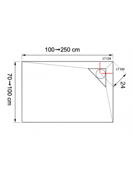 Receveur de douche, bonde en angle CORNER GAUCHE