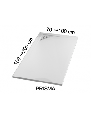 Receveur de douche, bonde en angle gauche PRISMA