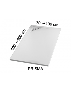 Receveur de douche, bonde en angle gauche PRISMA