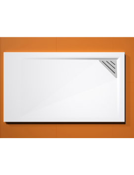 Receveur de douche, bonde en angle gauche PRISMA