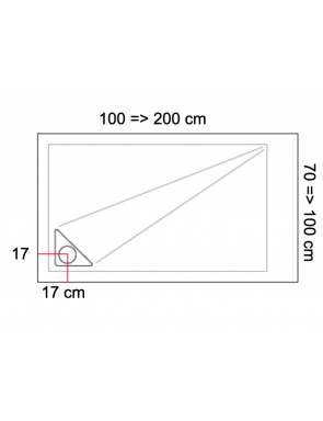 Receveur de douche, bonde en angle gauche PRISMA