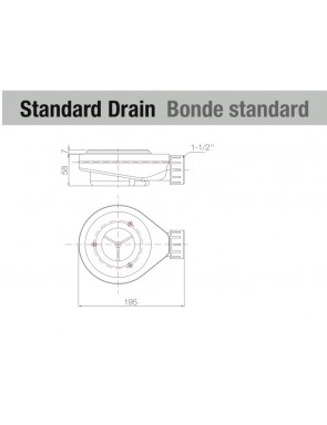 Receveur de douche, bonde en angle gauche PRISMA