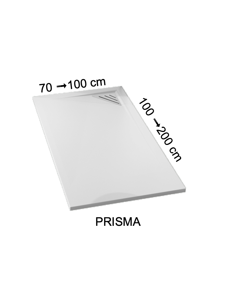 Receveur de douche, bonde en angle droit PRISMA