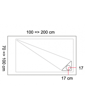 Receveur de douche, bonde en angle droit PRISMA