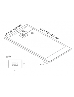 Receveur douche recoupable STYLE