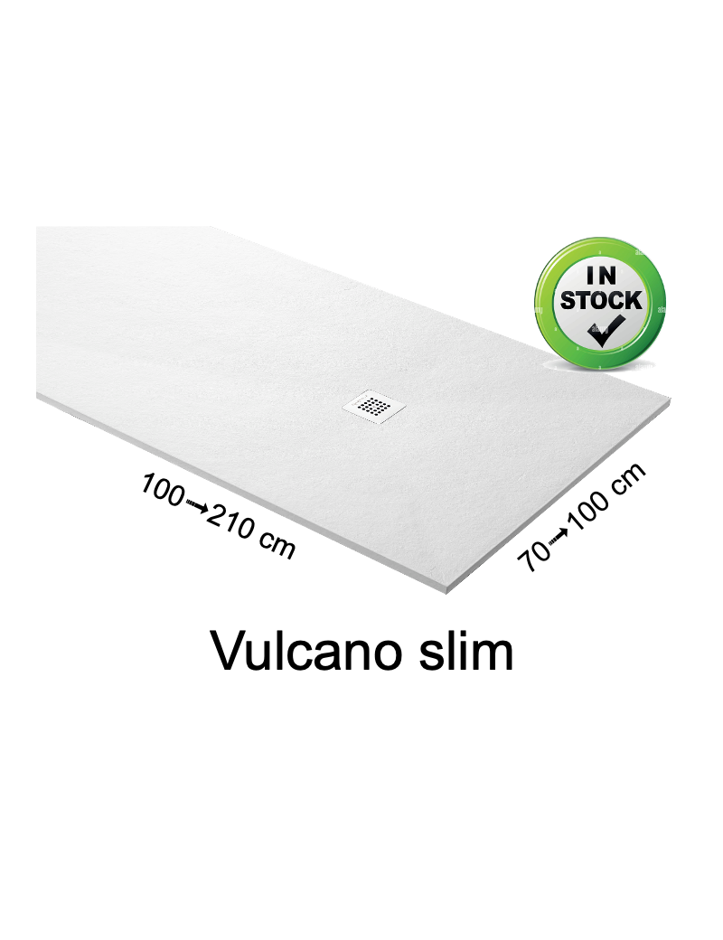 Receveur douche, extra plat 25 mm, résine minéral - SLIM