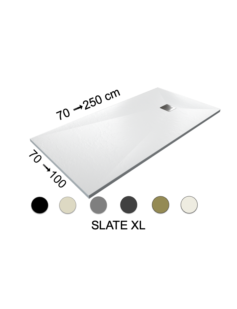 Receveur de douche, grande taille SLATE XL