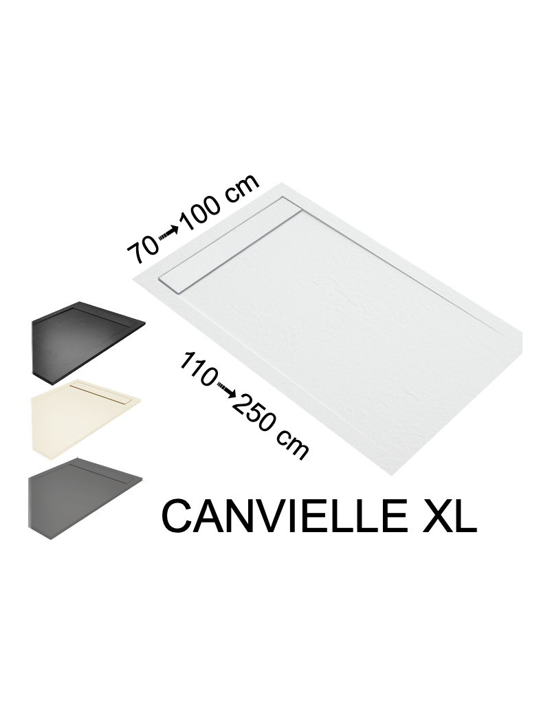 Receveur de douche, grande taille CANIVELLE XL