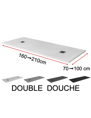 Receveur de douche double, extra plat - BIZONA