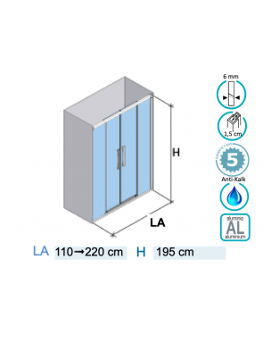 Double portes douche coulissantes - WINDSOR