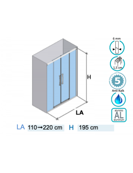 Double portes douche coulissantes - WINDSOR