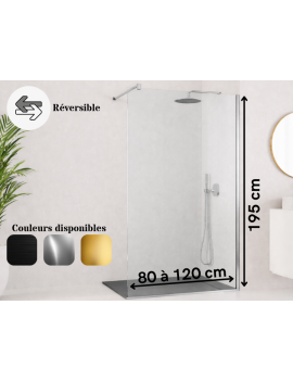 Paroi de douche fixe de 80 à 120 cm, hauteur 195 cm - FADO