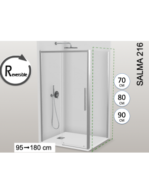 Paroi de douche coulissante, avec un retour fixe latérale SALMA 216