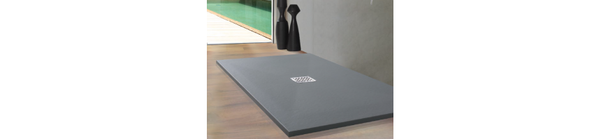 Receveur de douche bonde centrale, extra plat, en résine