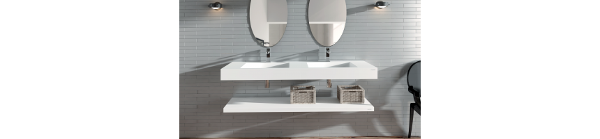 Plan vasque sur mesure, vasque intégrée pour salle de bain | Le Receveur de Douche